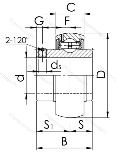 Корпусный подшипник UC 204 в Иркутске