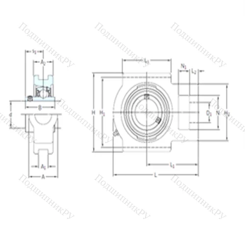 Подшипниковый узел шариковый радиальный TU 1. TF