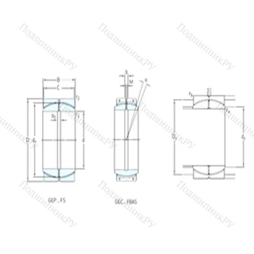 Подшипник скольжения сферический GEC 380FBAS