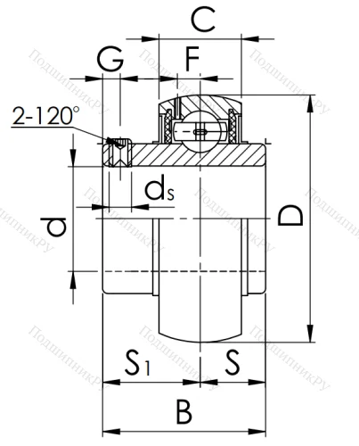 Корпусный подшипник UC 213 (480213 ГОСТ) в Иркутске