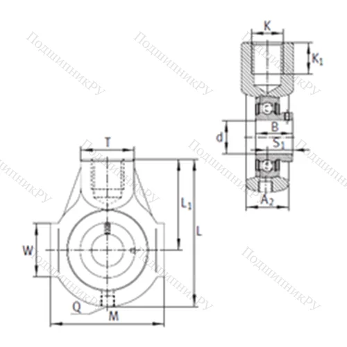 Подшипниковый узел шариковый радиальный PHEY 30