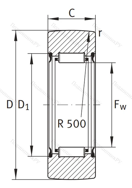 Игольчатый подшипник RNA 2205  2RSR