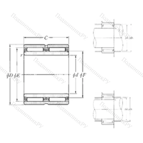 Подшипник игольчатый радиальный NAO-17?35?32ZW