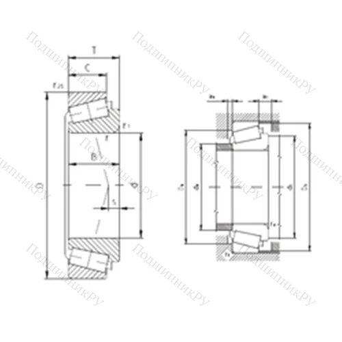 Подшипник роликовый радиально-упорный K-LM 48548/K-LM 48510