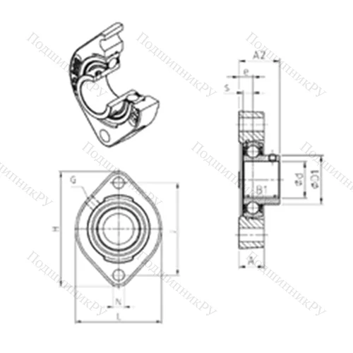 Подшипниковый узел шариковый радиальный USFD 207