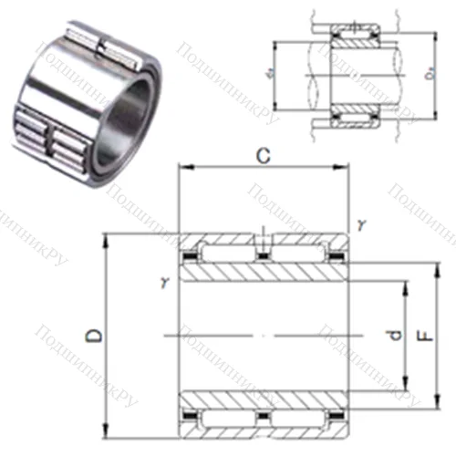 Подшипник игольчатый радиальный NA 6918