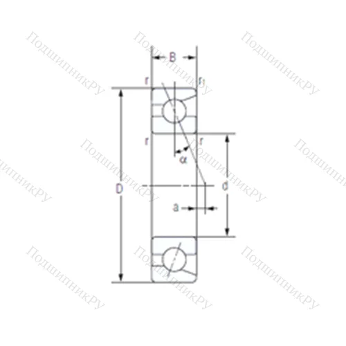Подшипник шариковый радиально-упорный 7207AC