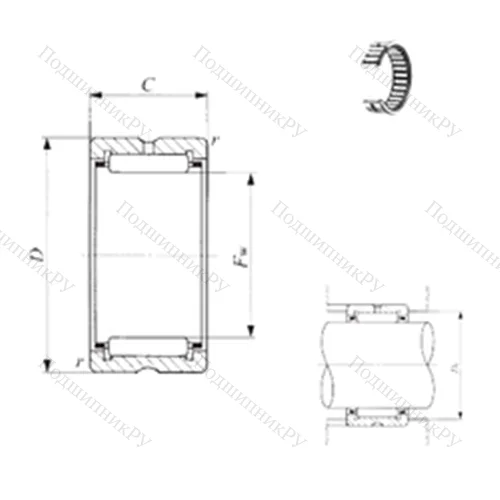 Подшипник игольчатый радиальный BR 182616