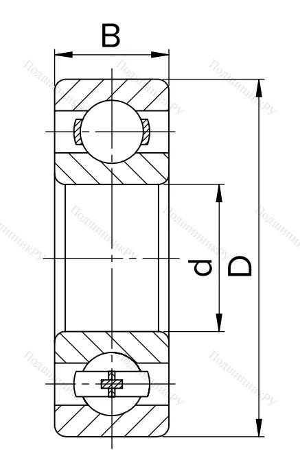 Миниатюрный шариковый подшипник MR 117 ZZ