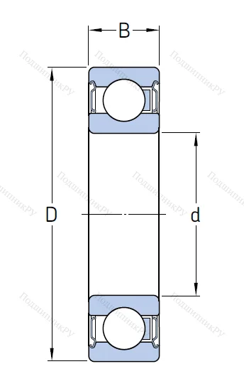 Однорядный шариковый подшипник E 2.6206 2Z/C 3