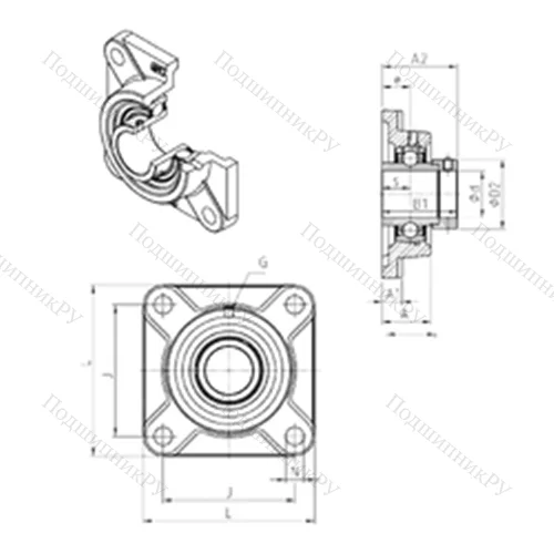 Подшипниковый узел шариковый радиальный EXF 214