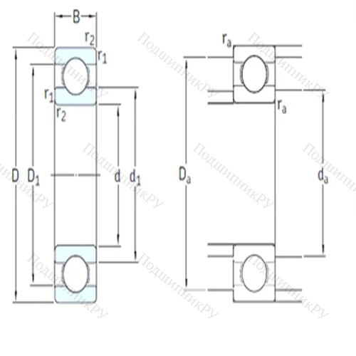 Подшипник шариковый радиальный 6211-2RS 1/HC 5C 3WT