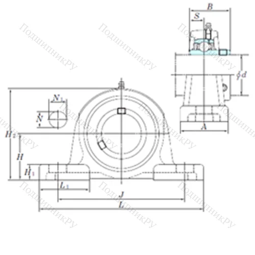 Подшипниковый узел шариковый радиальный UCP 207-23 от производителя  KOYO