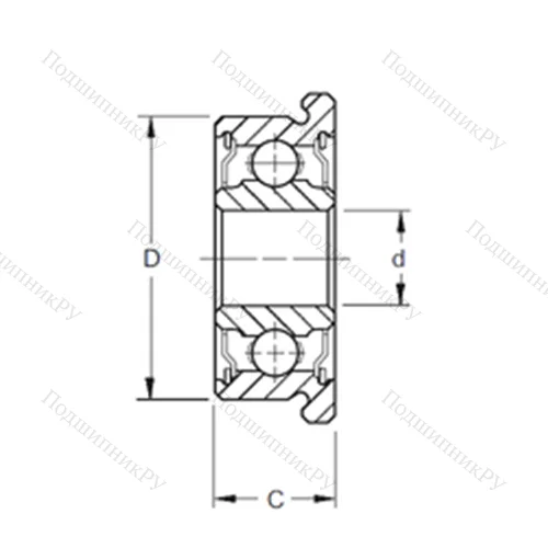 Подшипник шариковый радиальный F 61803-2RS