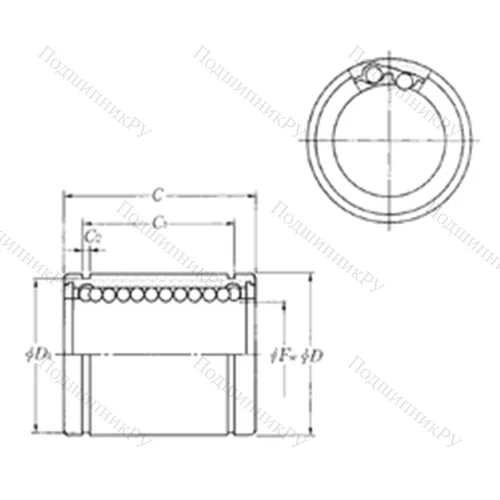 Подшипник шариковый линейный KLM 12