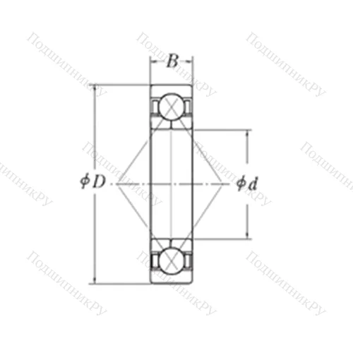 Подшипник шариковый радиально-упорный с четырёхточечным контактом QJM 1.1/4