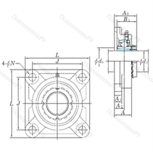 Подшипниковый узел шариковый радиальный UKF 210