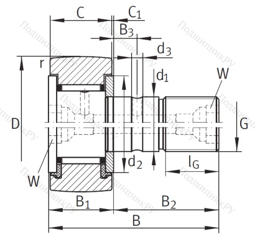Подшипник KR 62 PP от производителя  INA