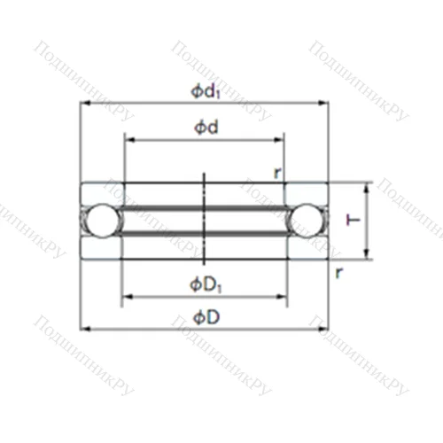 Подшипник шариковый упорный 2916