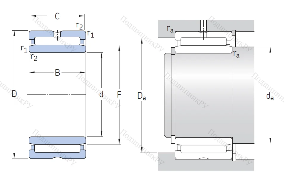 Игольчатый подшипник NA 6901