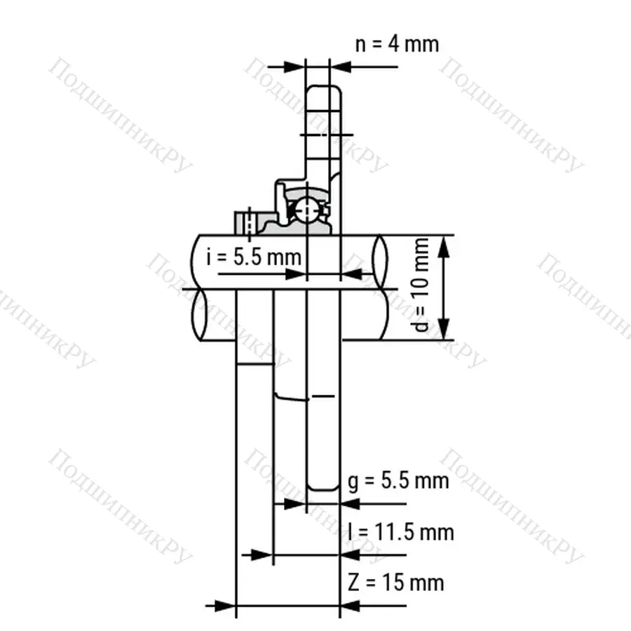 Подшипниковый узел SS KFL 000 ST - Вал: 10 мм