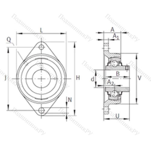 Подшипниковый узел шариковый радиальный RCJTY 1-1/2
