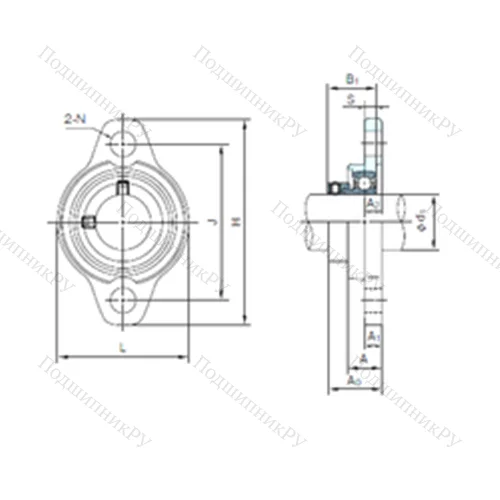Подшипниковый узел шариковый радиальный UFL 002