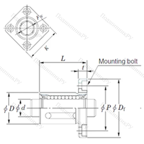 Подшипник шариковый линейный SDMK 16
