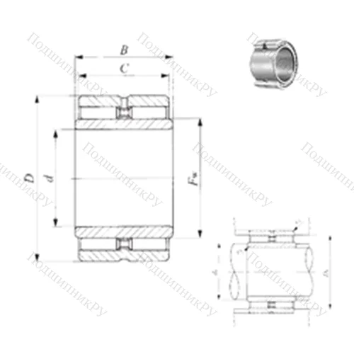 Подшипник игольчатый радиальный GBRI 325228