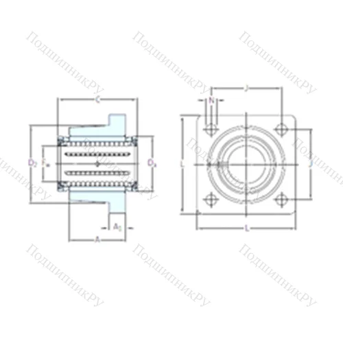 Подшипник шариковый линейный LVCR 40-2LS