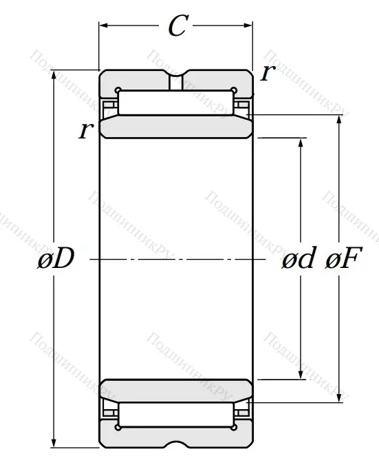 Игольчатый подшипник NA 6914 R