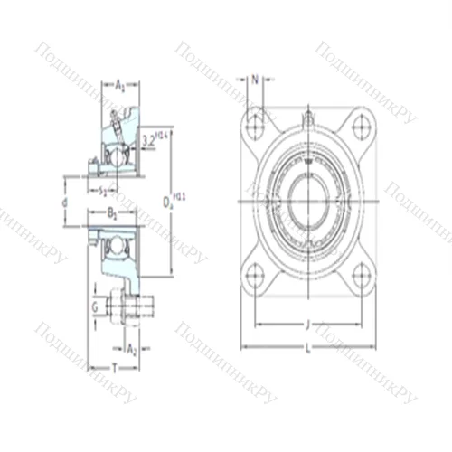 Подшипниковый узел шариковый радиальный FYJ 30 KF+HA 2306