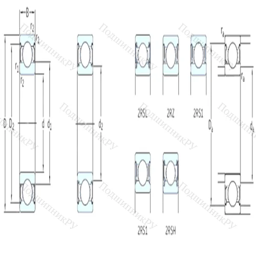 Подшипник шариковый радиальный 627-RSH