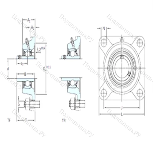 Подшипниковый узел шариковый радиальный FY 20 TF
