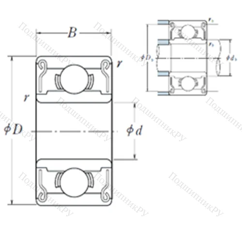 Подшипник шариковый радиальный MR 72ZZ