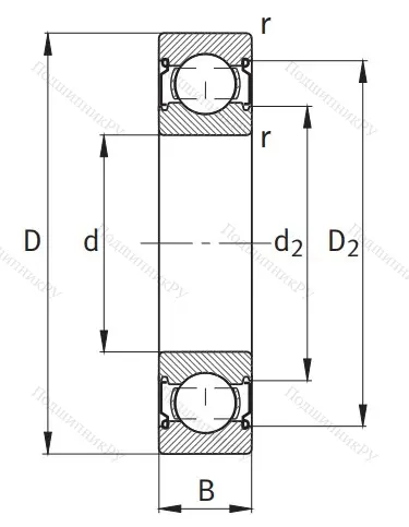 Однорядный шариковый подшипник 6302 2Z от производителя  FAG