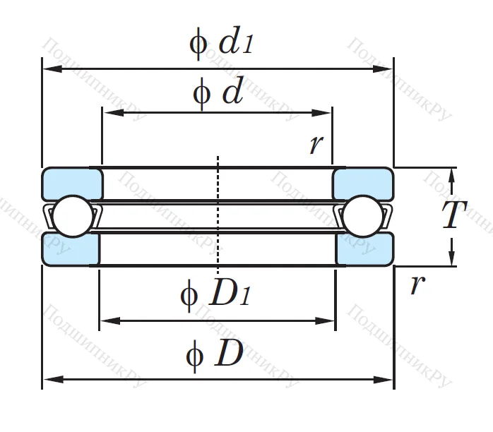 Упорный шариковый подшипник 51307