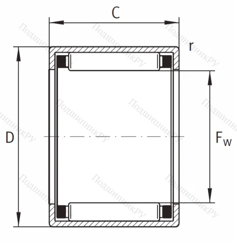 Игольчатый подшипник HK 2516 AS 1B