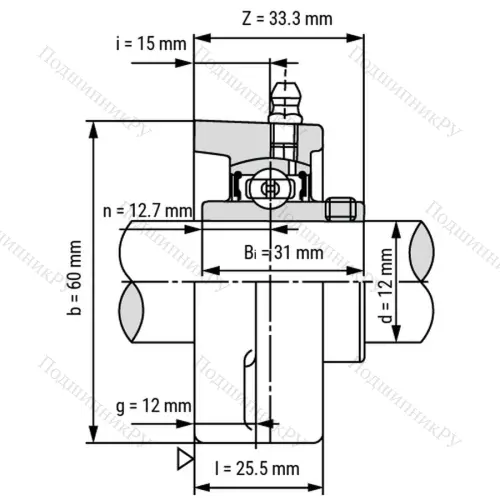 Подшипниковый узел UCFL 201 - Вал: 12 мм от производителя  LPZ