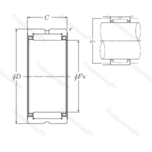Подшипник игольчатый радиальный NK 73/35R