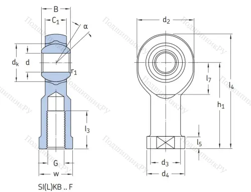 Шарнирная головка с внутренней правой резьбой SIKB 6 F в Иркутске