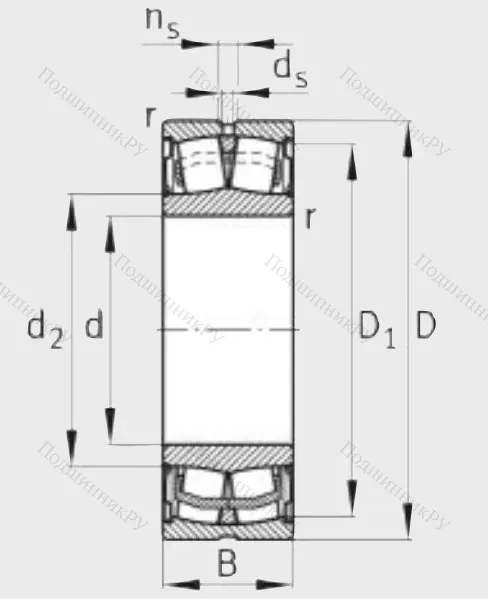 Сферический роликовый подшипник WS 22216 E 1 XL 2RSR (WS 22216 E 1-2RSR)