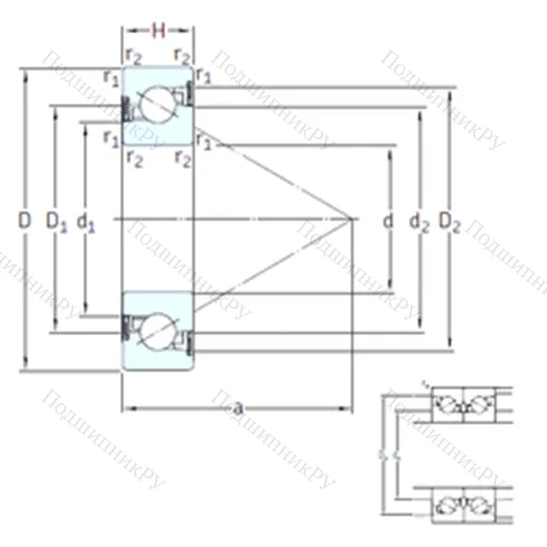 Подшипник шариковый упорно-радиальный BSD 60120 CG-2RZ