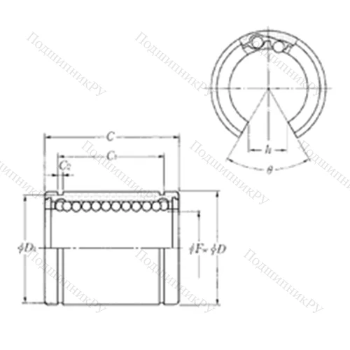 Подшипник шариковый линейный KLM 35P
