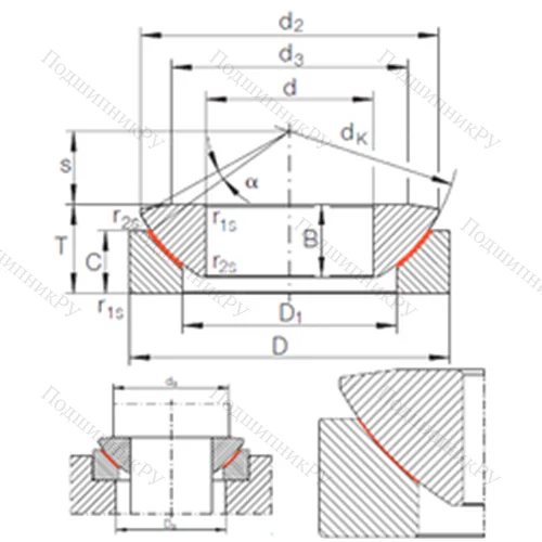 Подшипник скольжения сферический GE 25 AW