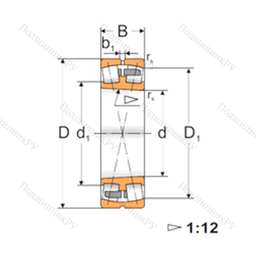 Подшипник роликовый радиальный самоцентрирующийся 22210K