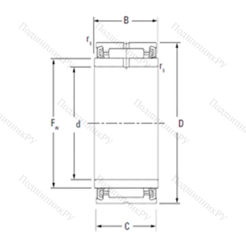 Подшипник игольчатый радиальный NA 4909,2RS
