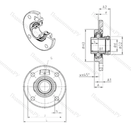 Подшипниковый узел шариковый радиальный EXFCE 210