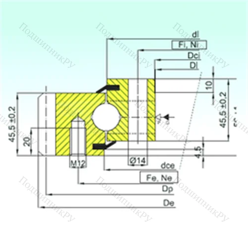 Подшипник шариковый опорно-поворотный EB 1.20.0644.201-2STPN