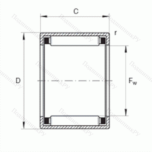 Подшипник роликовый игольчатый с одним наружным штампованным кольцом HK 2220